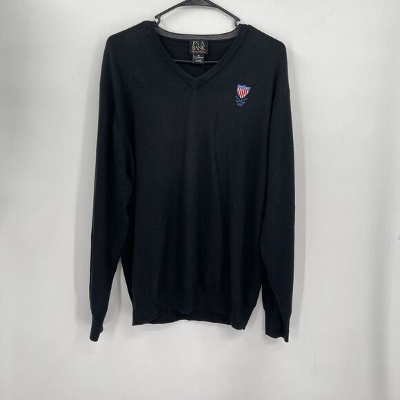 Jos. A.‎ Bank Signature Men Merino Wool Long Sleeve Pullover Sweater Black XL - Picture 1 of 7